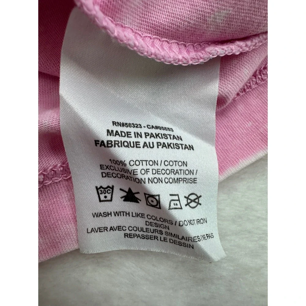 Nike Mens Pink Acid Wash Short Sleeve T-Shirt Embroidered Logo Size Medium